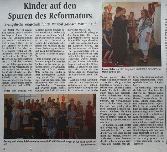 Reformationsmusical "Mensch Martin"